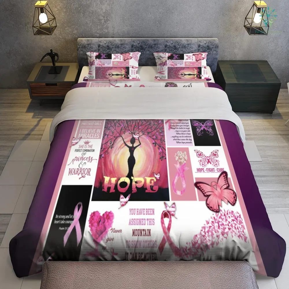 Breast Cancer Bedding Set The Perfect Combination Of Princess And Warrior Duvet Covers White Pink Unique Gift