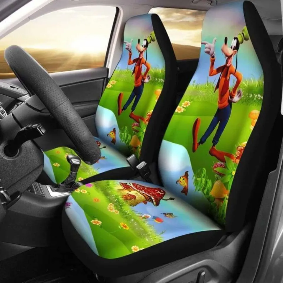 Goofy Car Seat Covers DN Goofy On The Field Graphic Seat Covers Colorful