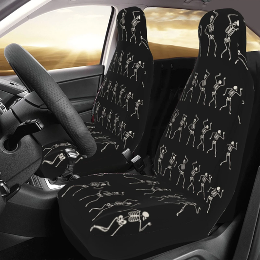 Halloween Car Seat Covers Halloween Dancing Skeleton Pattern Seat Covers Black