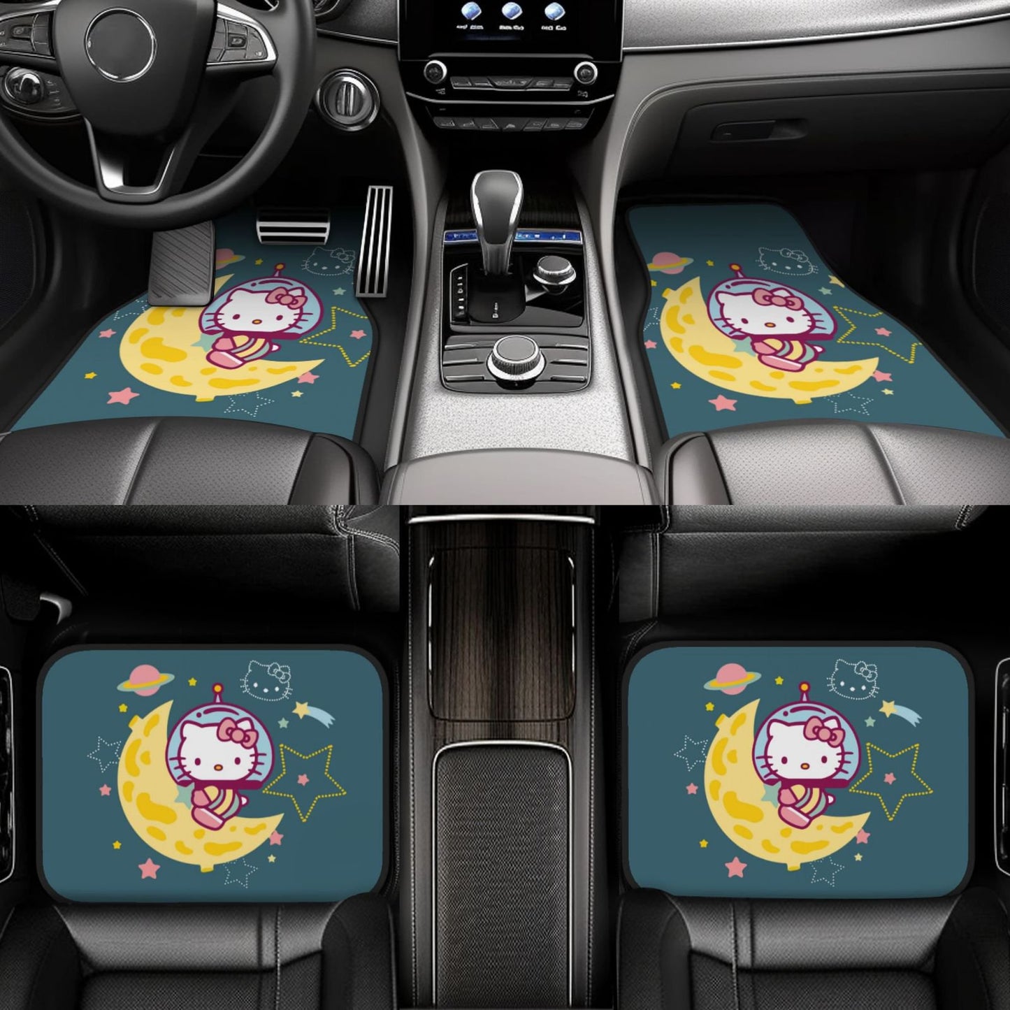 Hello Kitty Car Mats Astronaut Hello Kitty In The Moon Car Floor Mats Green Yellow