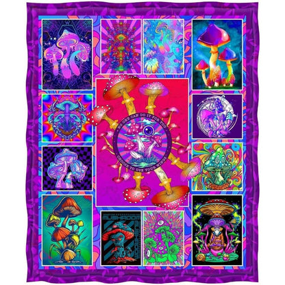 Mushroom Blanket Choose To Use Your Wings Blanket Colorful