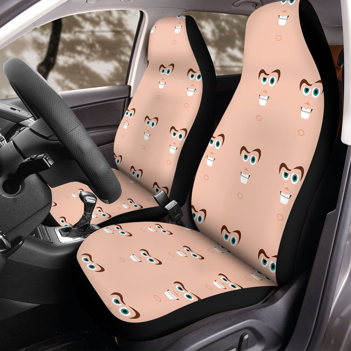 Toy Story Car Seat Covers Buzz Lightyear Face Pattern Seat Covers Pink