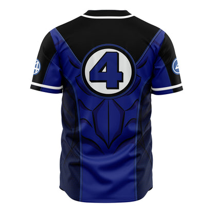 Marvel Jersey Marvel Hero Fantastic Four Suit Costume Blue Black Jersey Shirt Marvel Baseball Jersey Fantastic Four Baseball Jersey For Men