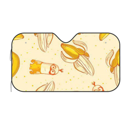 Minions Car Sun Shade Minion With Banana Pattern Winshield Sun Shade Yellow