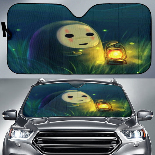 SGhibli Car Sun Shade Cute Baby No Face Graphic Winshield Sun Shade Black Green