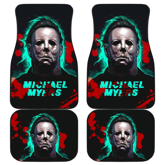 Horror Car Floor Mats Michael Myers Portrait Green Vapor Car Mats