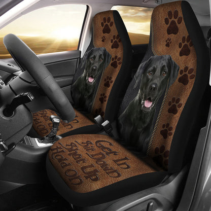 Get In Sit Down Shut Up Hold On Labrador Retriever Dog Car Seat Covers