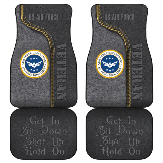 Veteran Car Mats Us Air Force Veteran Leather Pattern Car Floor Mats Gray Blue