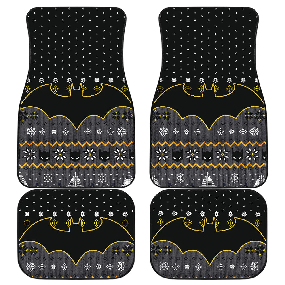 Batman Car Mats DC Batman Symbol Mask Christmas Pattern Car Floor Mats Black