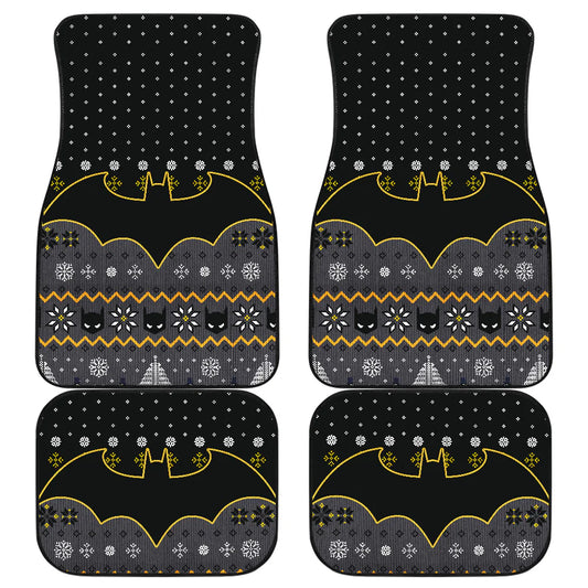 Batman Car Mats DC Batman Symbol Mask Christmas Pattern Car Floor Mats Black