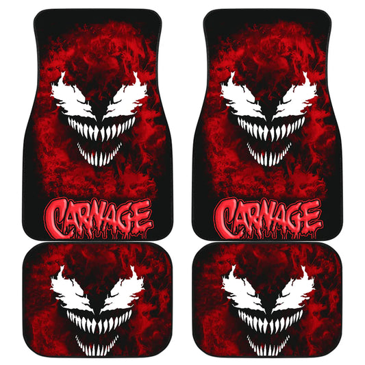 Venom Car Mats Venom Carnage Face Graphic Car Floor Mats Black Red