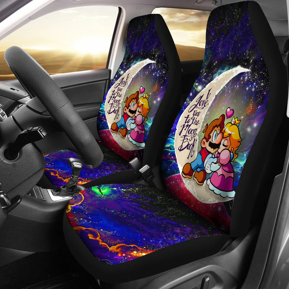 Mario Car Seat Covers Mario Couple Love You To The Moon Seat Covers Colorful