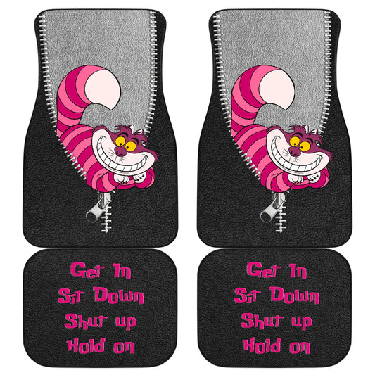 Alice In Wonderland Car Mats Get In Sit Down And Hold On Cheshire Cat Car Floor Mats Black Pink