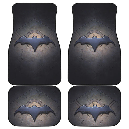 Batman Car Mats DC Brwaking Stone Batman Symbol Car Floor Mats Black Brown