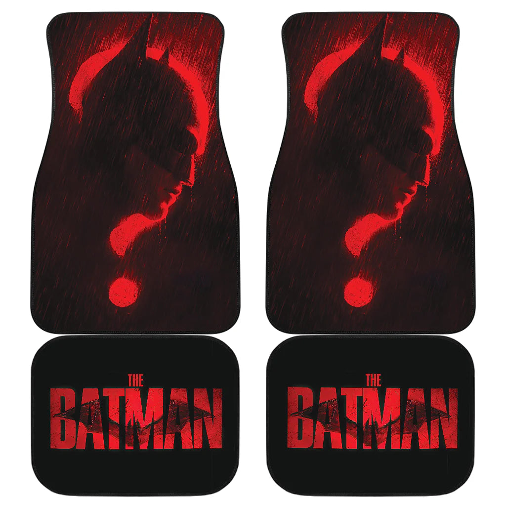 Batman Car Mats DC The Batman Silhouette Question Mark Car Floor Mats Black Red