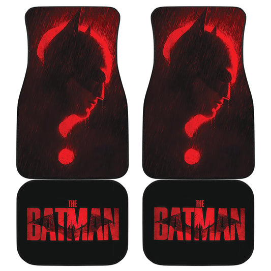 Batman Car Mats DC The Batman Silhouette Question Mark Car Floor Mats Black Red