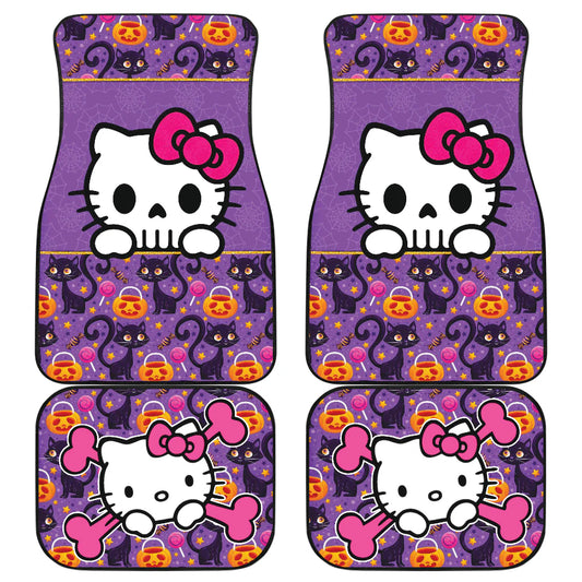 Halloween Car Mats Halloween Pattern Hello Kitty Sugar Skull Car Floor Mats Purple