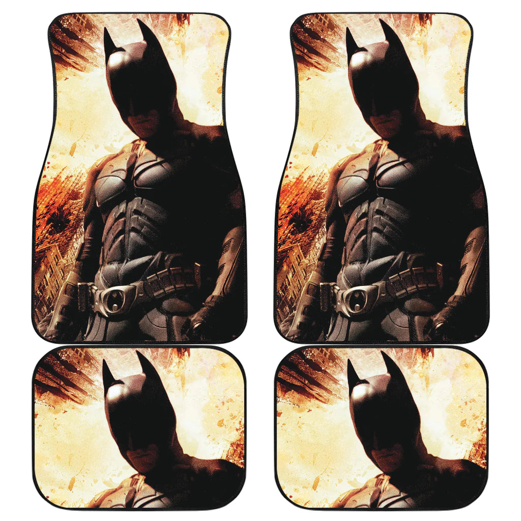 Batman Car Mats DC Batman And Explosion Graphic Car Floor Mats Black Yellow