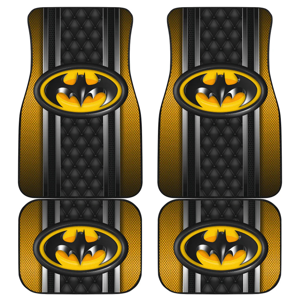 Batman Car Mats DC Batman Symbol Glossy Style Car Floor Mats Black Yellow