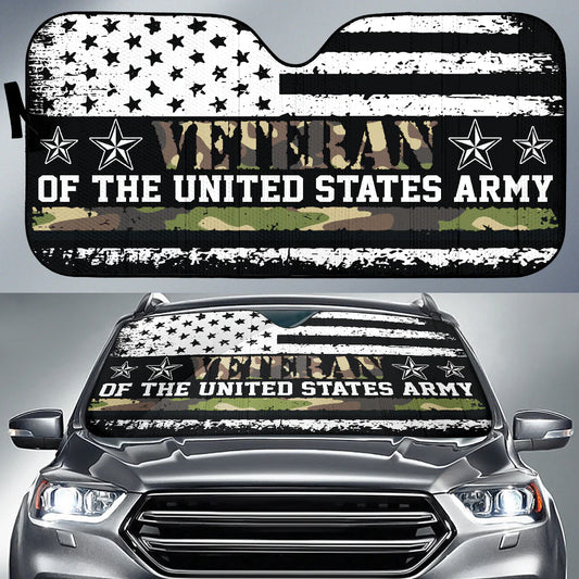 Veteran Car Sun Shade Veteran Of The United States Army Winshield Sun Shade Green White