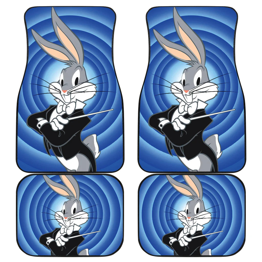 Looney Tunes Car Floor Mats Looney Tunes Bugs Bunny In Vest Spiral Pattern Car Mats