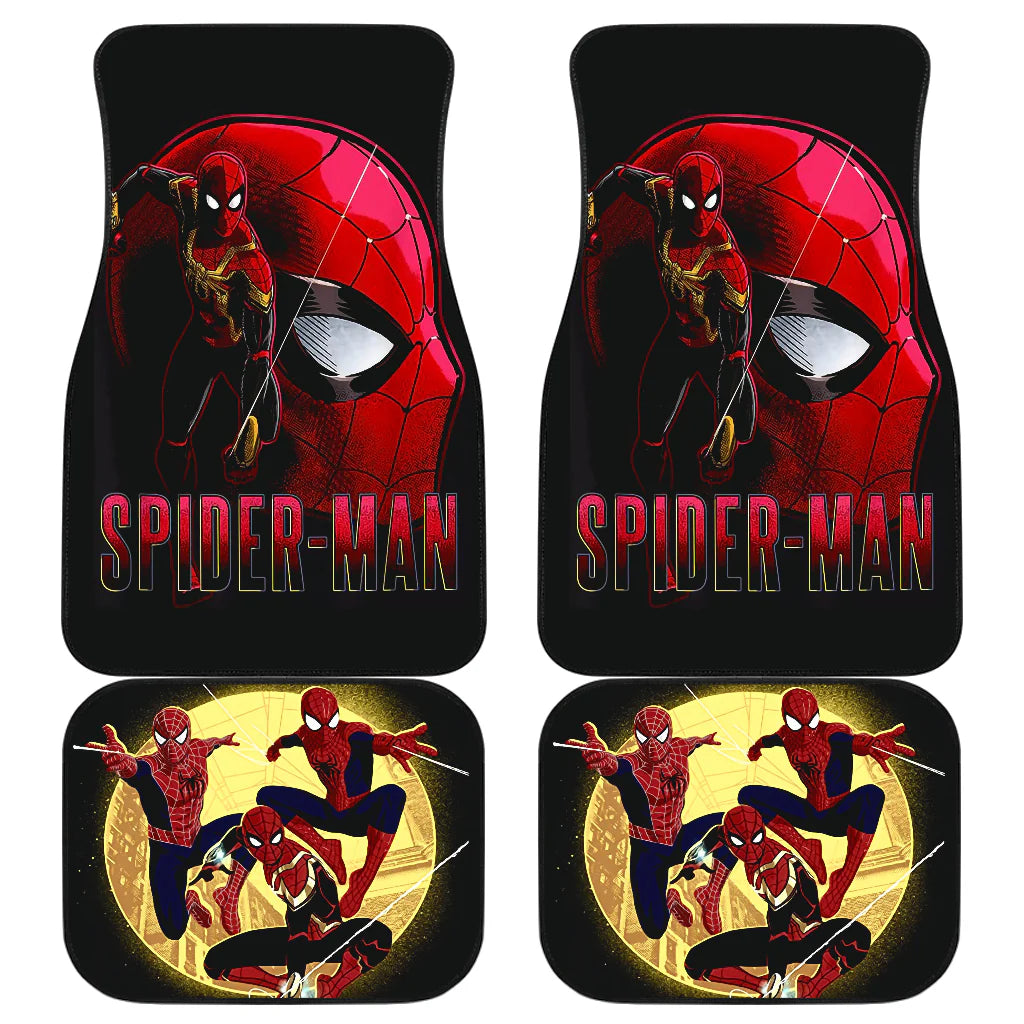 Spiderman Car Mats The Spiderman Group Trio Team Graphic Car Floor Mats Black Red