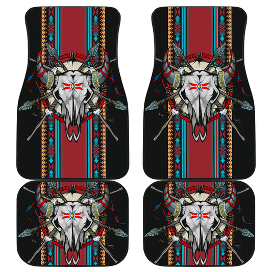 Native American Car Mats Native American Bull Skull Graphic Car Floor Mats Colorful