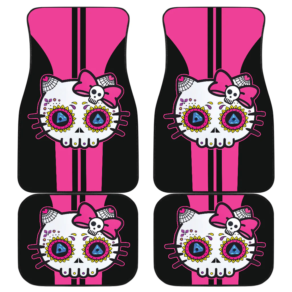 Halloween Car Mats Hello Kitty Sugar Skull Halloween Car Floor Mats Black Pink