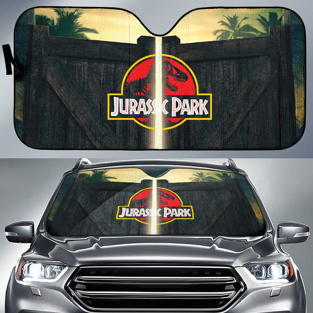 Jurassic Park Car Sun Shade Jurassic Park Opening Sunrise Gate Winshield Sun Shade Colorful