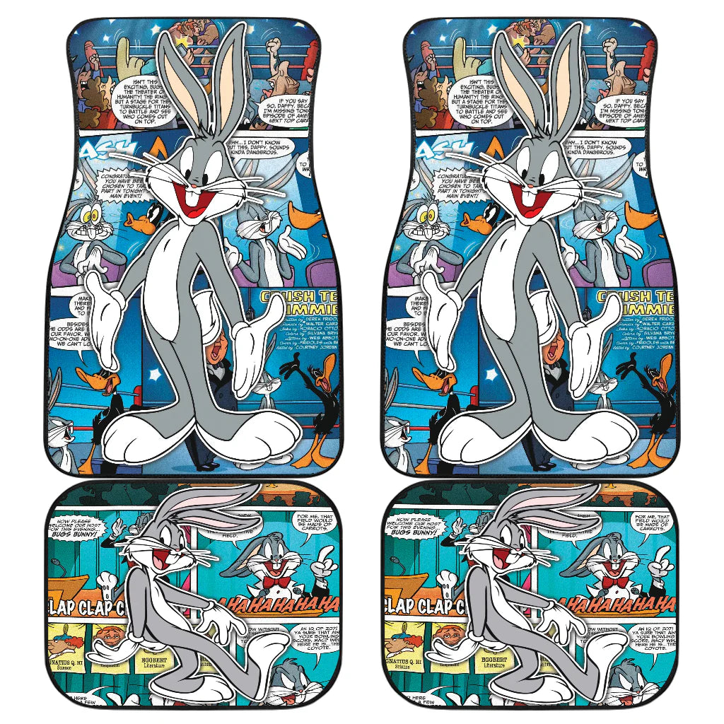 Looney Tunes Car Floor Mats Looney Tunes Bugs Bunny Comic Pattern Graphic Car Mats