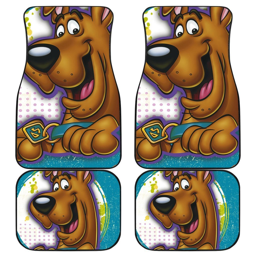 Scooby Doo Car Mats Cartoon Character Scooby Doo Face Graphic Car Floor Mats Brown