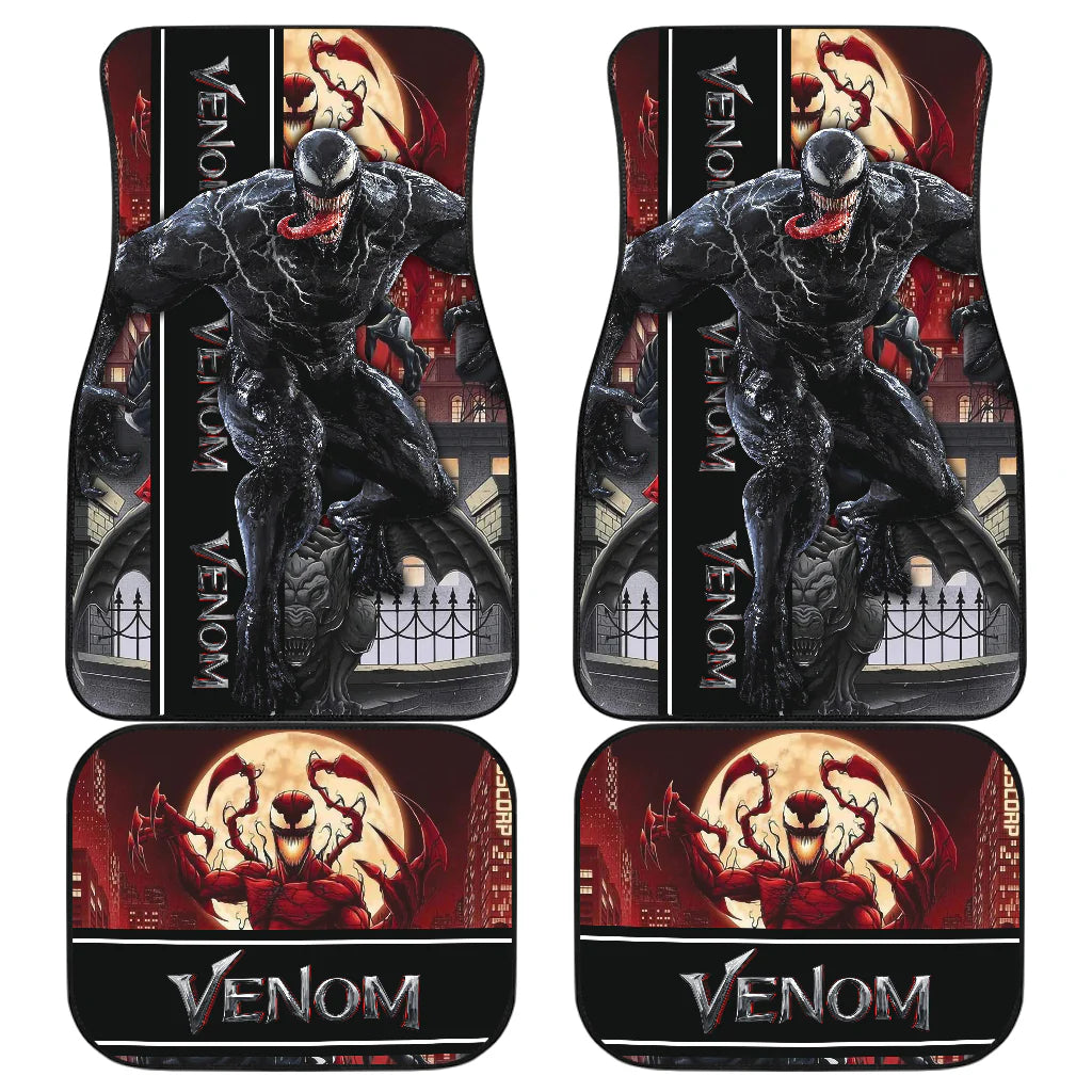 Venom Car Mats Venom And Carnage In The City Car Floor Mats Black Red