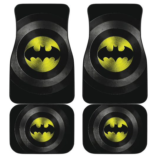 Batman Car Mats DC Metal Batman Symbol Pattern Car Floor Mats Black Yellow