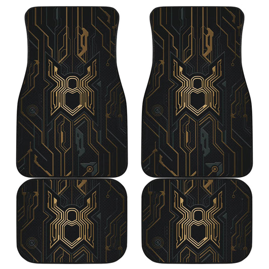 Spiderman Car Mats Spiderman Symbol Technology Style Car Floor Mats Black