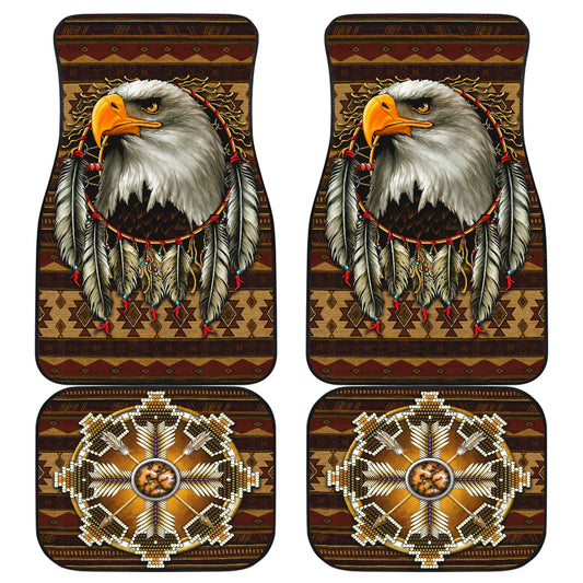 Native American Car Mats Eagle And Arrows Native American Car Floor Mats Brown