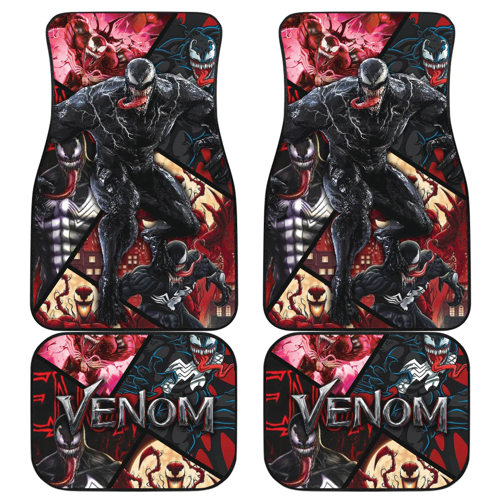 Venom Car Mats Venom And Carnage Comic Pattern Car Floor Mats Black Red