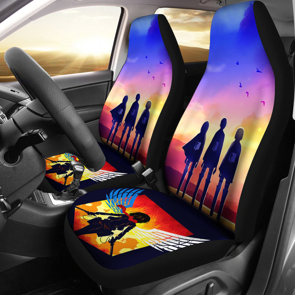 Attack On Titan Eren Mikasa Car Seat Covers