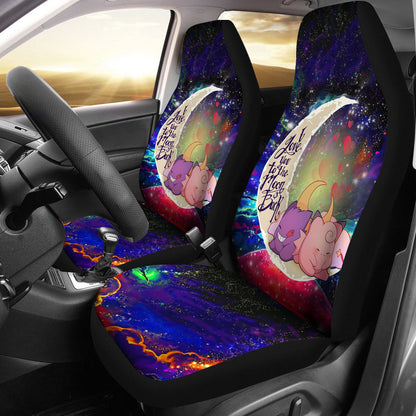 Gengar And Clefable Cute Love You To The Moon Galaxy Car Seat Covers