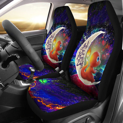 Cute Charmander Love You To The Moon Galaxy Car Seat Covers