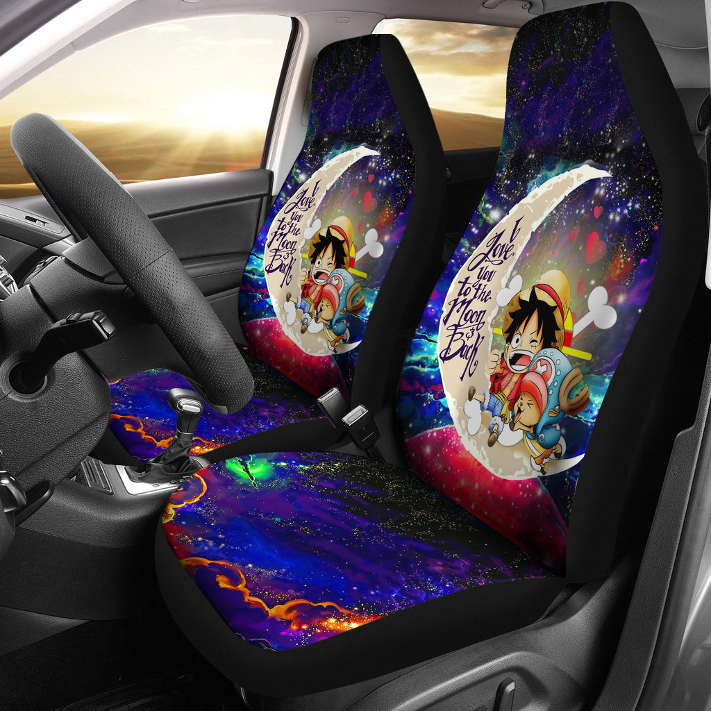 Chibi Luffy And Chopper One Piece Anime Love You To The Moon Galaxy Car Seat Covers