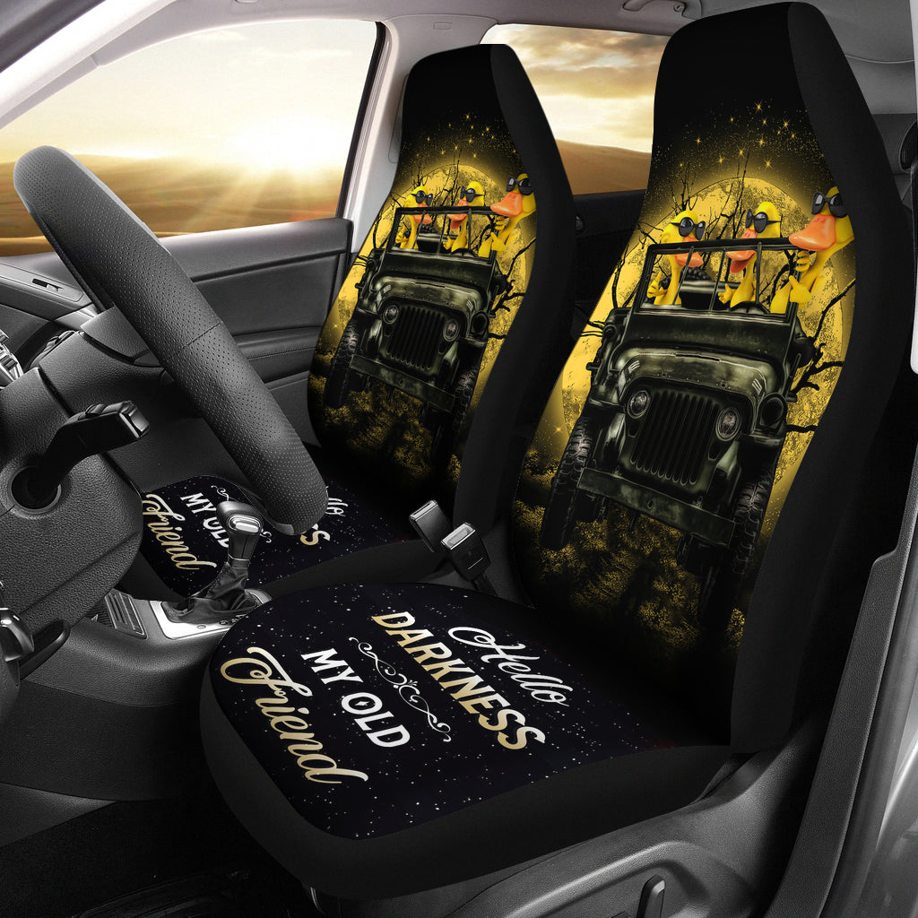 Funny Ducks Ride Jeep Funny Moonlight Halloween Car Seat Covers