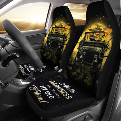 Funny Ducks Ride Jeep Funny Moonlight Halloween Car Seat Covers
