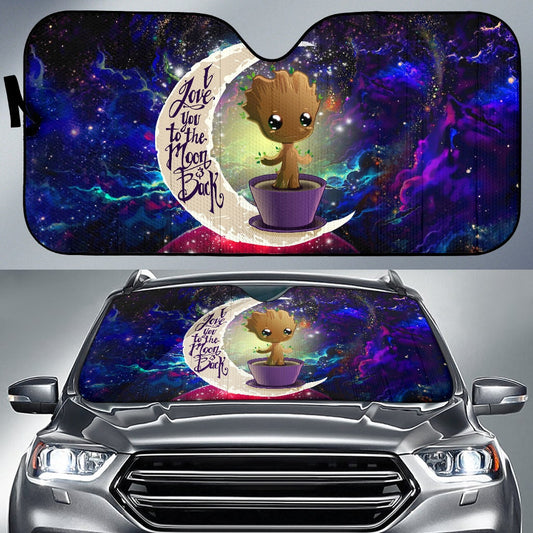 Guardians Of The Galaxy Car Sun Shade Baby Groot Love You To The Moon Winshield Sun Shade Colorful