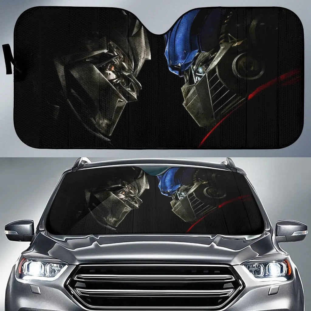 Transformer Car Sun Shade Decepticons Vs Autobots Face To Face Winshield Sun Shade Black