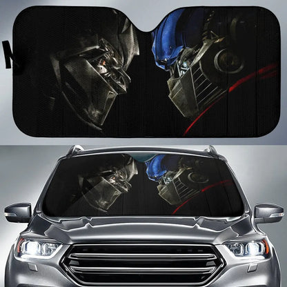 Transformer Car Sun Shade Decepticons Vs Autobots Face To Face Winshield Sun Shade Black