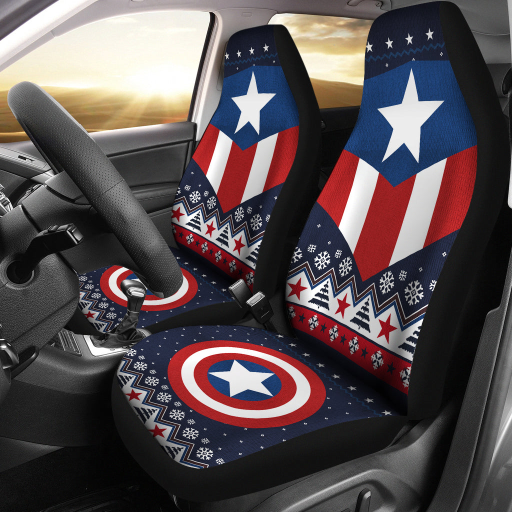 Christmas Captain America Christmas Car Seat Covers