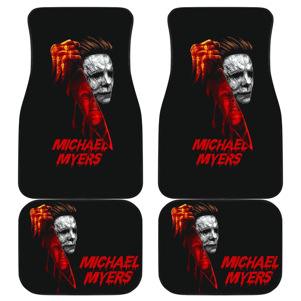 Horror Car Floor Mats Michael Myers Bloody Knife Car Mats