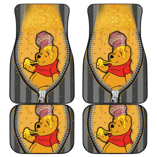 WTP Car Mats WTP Eats Honey Zipper Pattern Car Floor Mats Gray Yellow