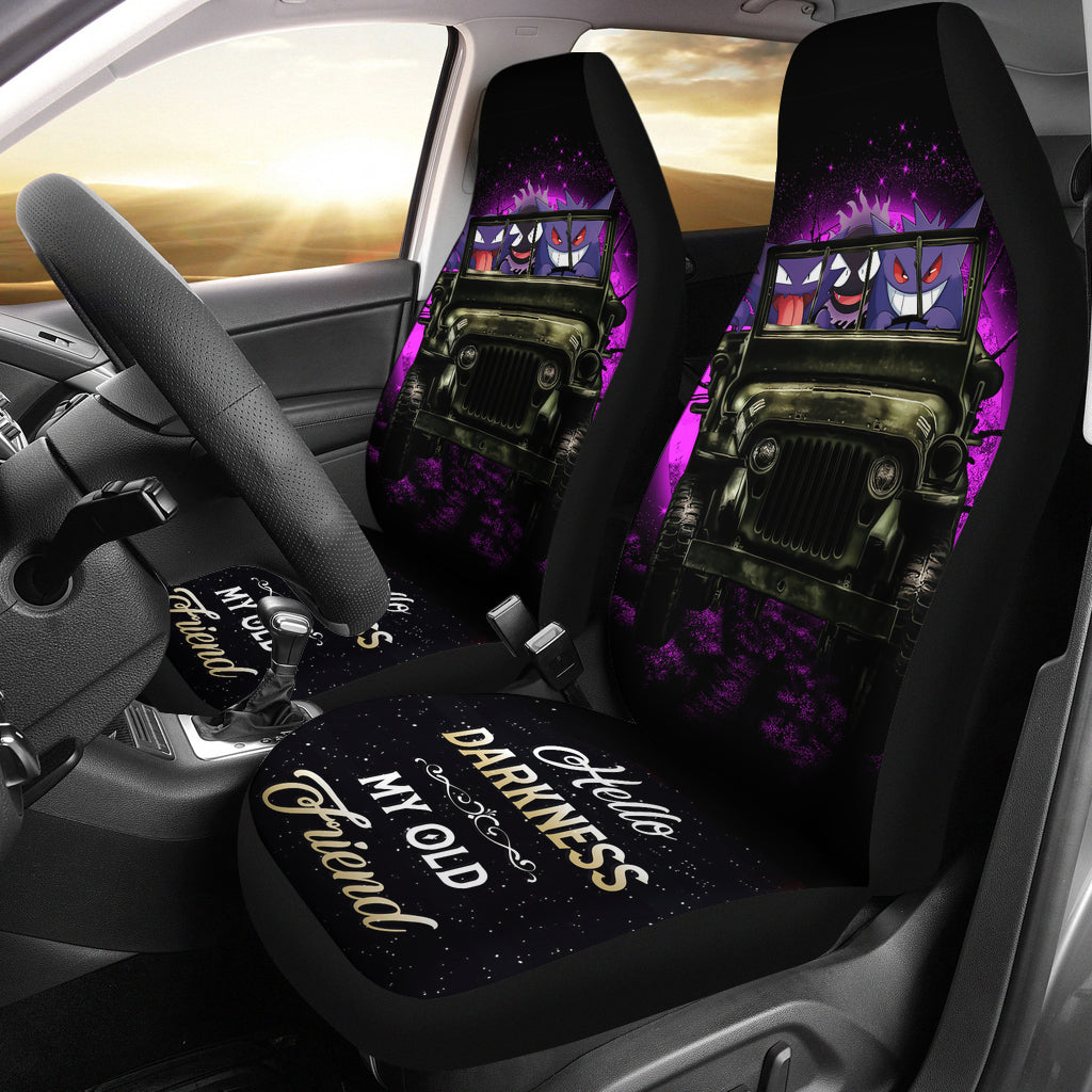 Gengar Ghost Halloween Moonlight Ride Jeep Funny Car Seat Covers