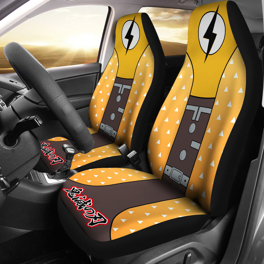 Demon Slayer Anime Zenitsu Car Seat Covers